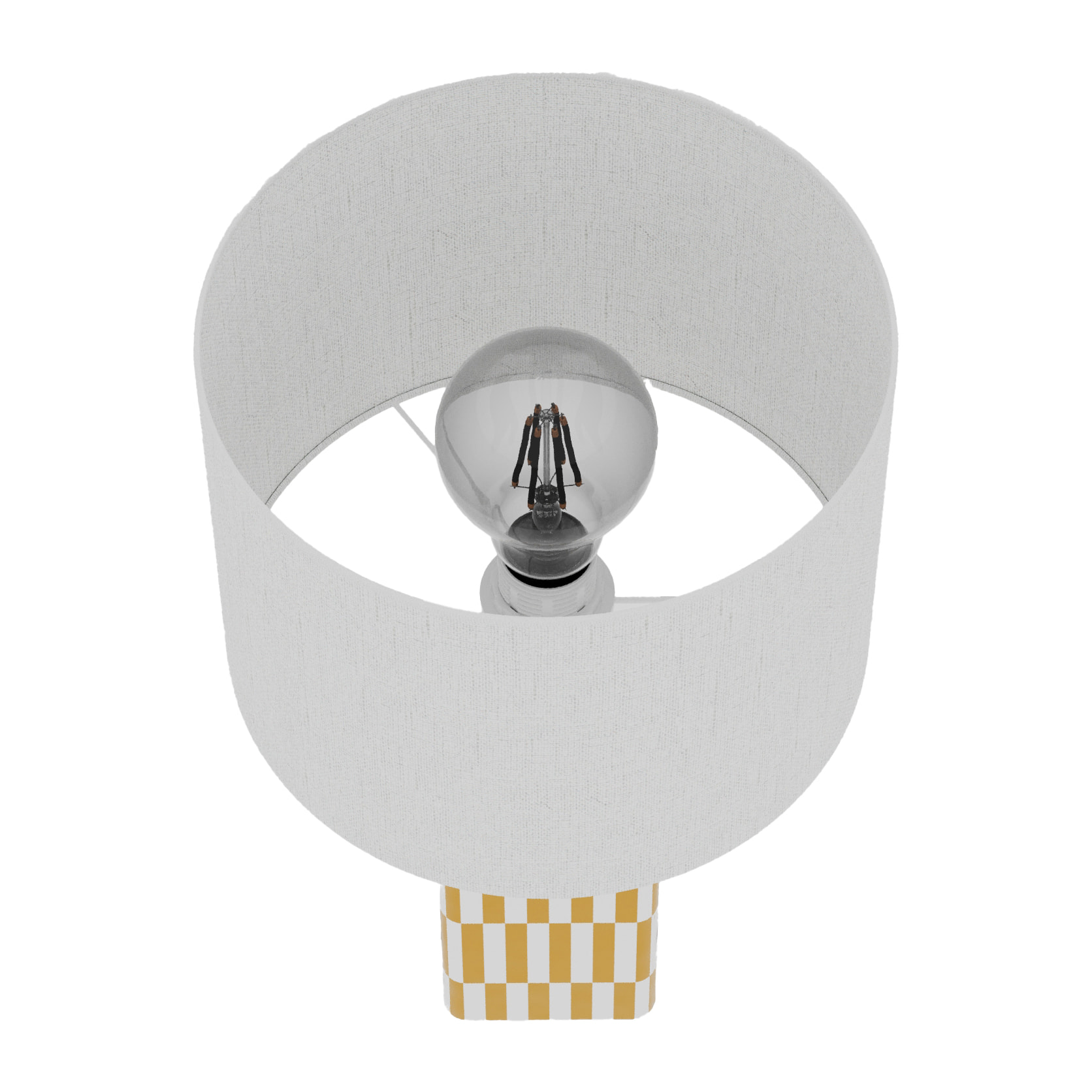 Lampe à poser Manet – céramique jaune et lin naturel