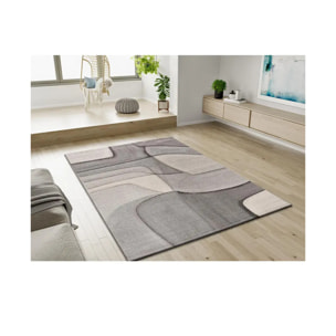 MEDEL Alfombra geométrica de pelo corto en gris, varias medidas disponibles