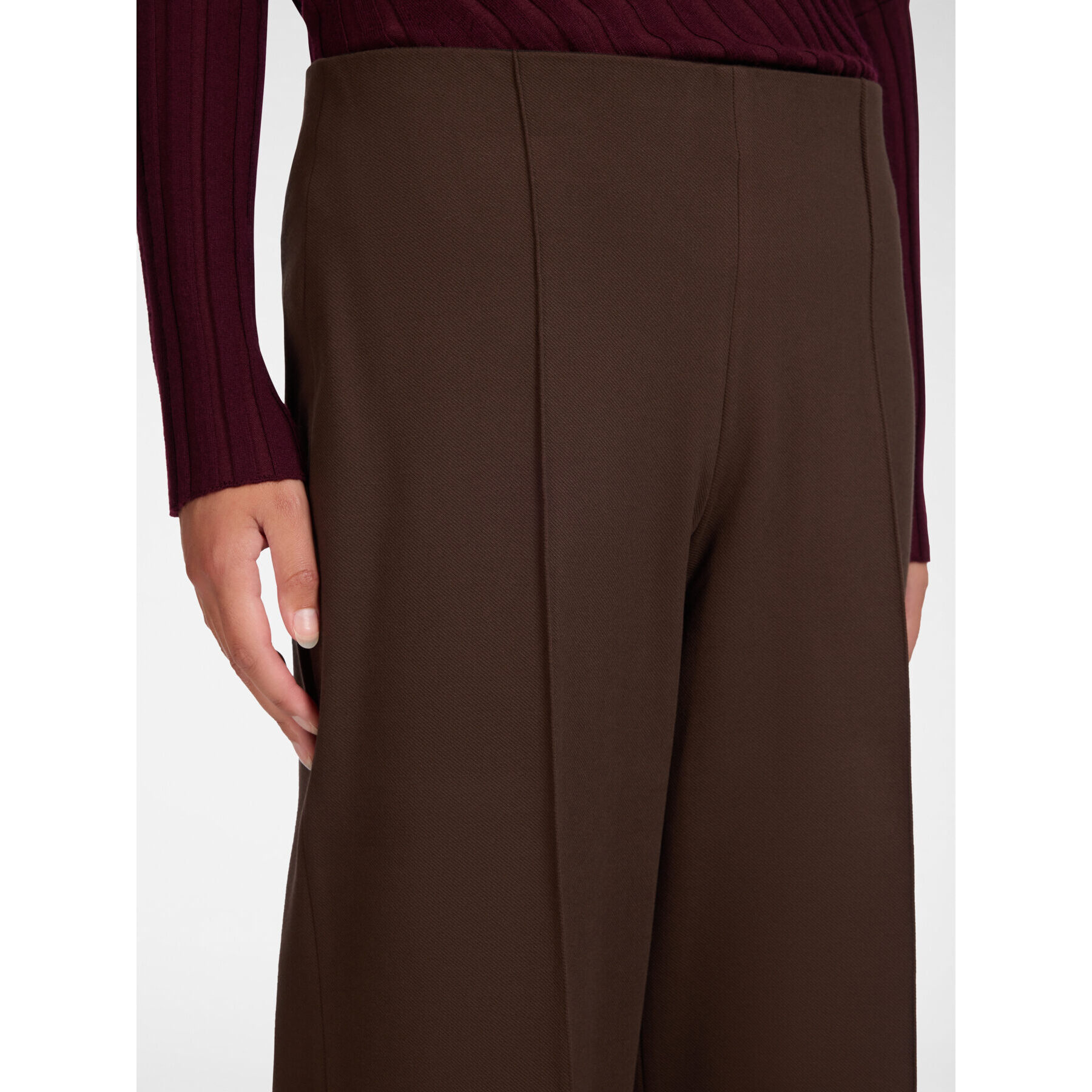 Elena Mirò - Pantaloni in jersey misto viscosa - Marrone