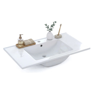 Lavabo cerámico rectangular en blanco 81,5x46 cm Volga Blanco