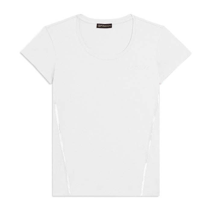 T-shirt Manica Corta con Logo FREDDY e Inserti Elastici