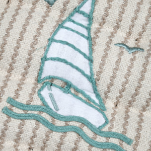 Galette de chaise polycoton matelassée marin - Naturel