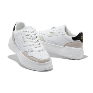 Zapatillas Deportivas Casual Hombre Court Basic Leather Blanco / Negro D.Franklin