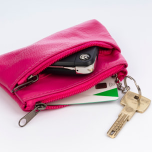 Atrani portafoglio con doppio scomparto in pelle Dollaro. Portachiavi interno.