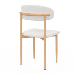 Chaises Callisto en bouclette et pieds métal - lot de 6