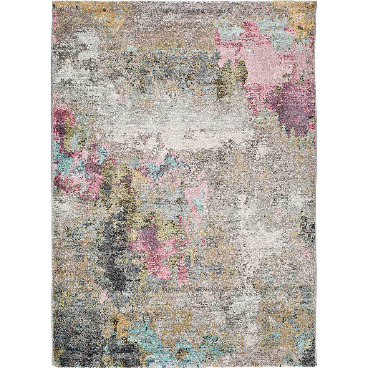AMIRA Alfombra abstracta de pelo corto multicolor, varias medidas disponibles