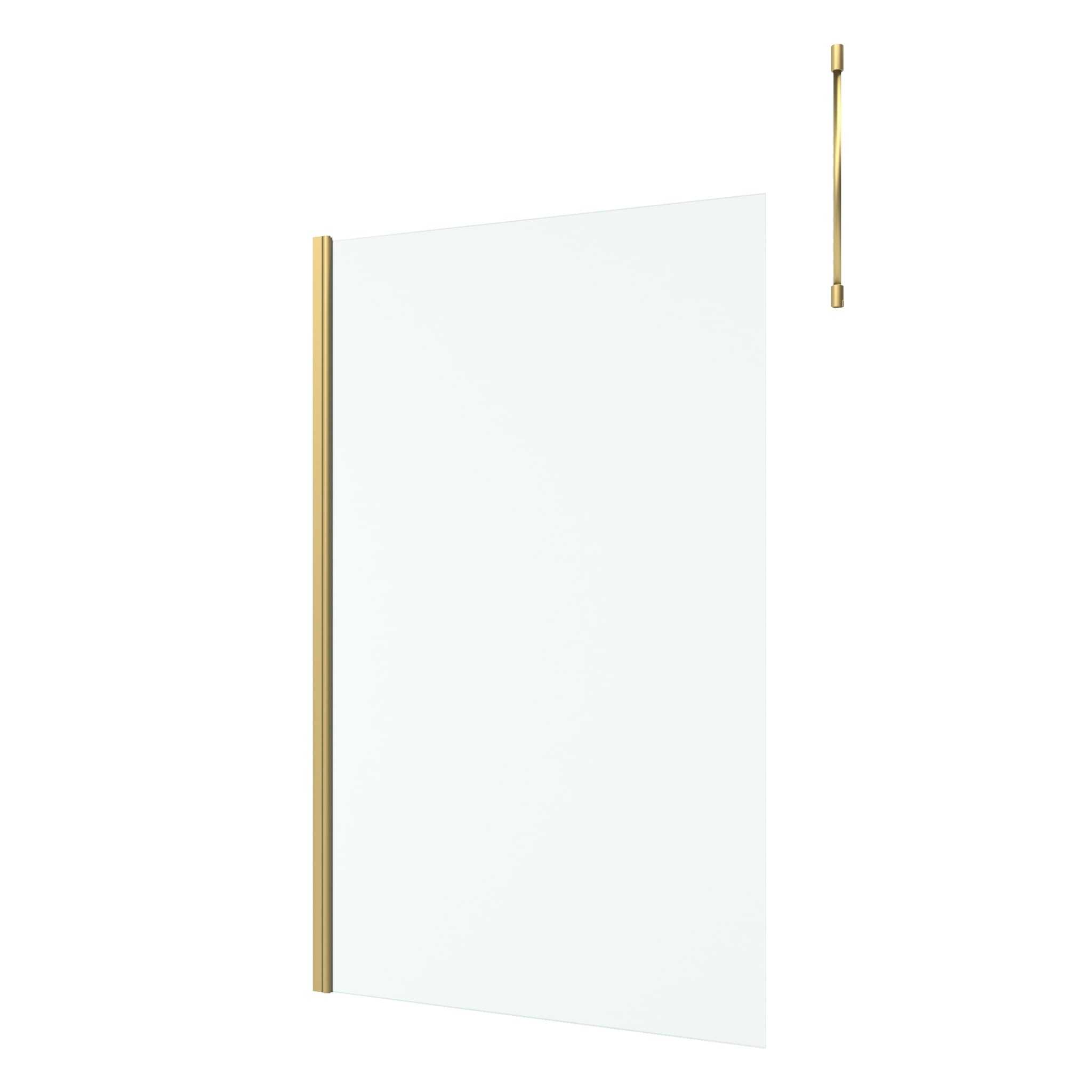 Paroi de Douche 120x200cm Verre 8mm - Profilé + Barre Plafond Finition Or Brossé - FREEDOM 2 GOLD