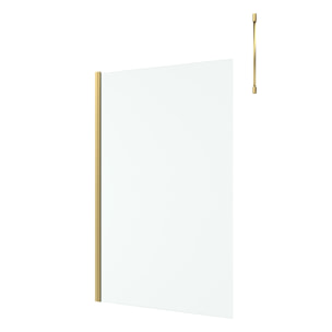 Paroi de Douche 120x200cm Verre 8mm - Profilé + Barre Plafond Finition Or Brossé - FREEDOM 2 GOLD