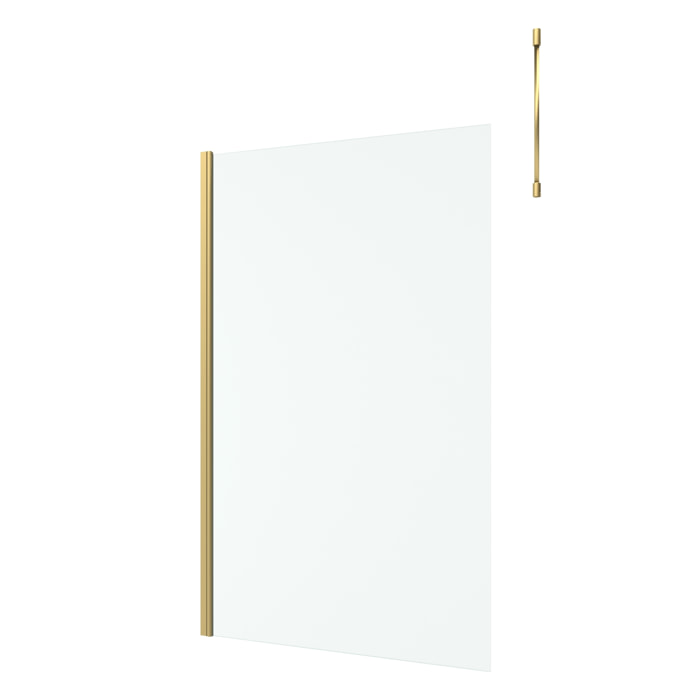 Paroi de Douche 120x200cm Verre 8mm - Profilé + Barre Plafond Finition Or Brossé - FREEDOM 2 GOLD