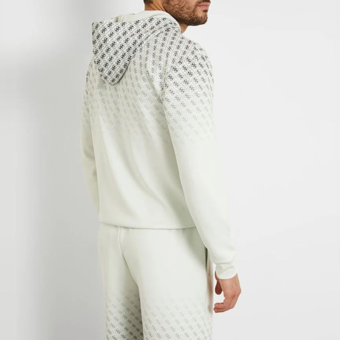 Sweat à capuche Jessen - logo - gris et beige