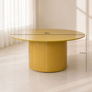 Table basse ronde en verre ocre  ELOA