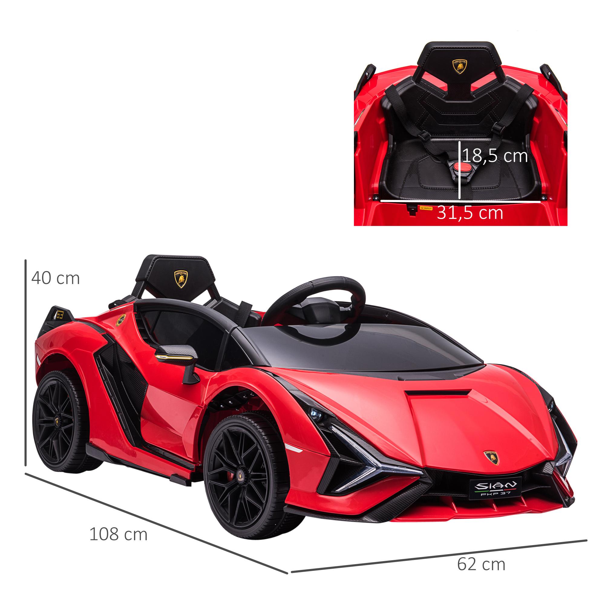 Coche Eléctrico 12V para Niños +3 Años Lamborghini SIAN Mando a Distancia Rojo