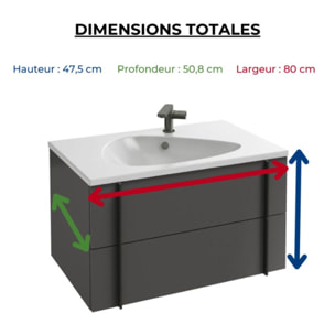 Meuble vasque Nouvelle Vague gris brillant
