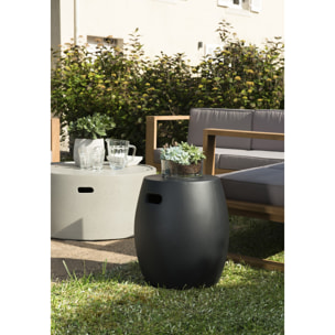 HANS - Table d'appoint de jardin ronde béton 43x43 cm noir