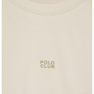 Camiseta color crudo Danae con logo bordado