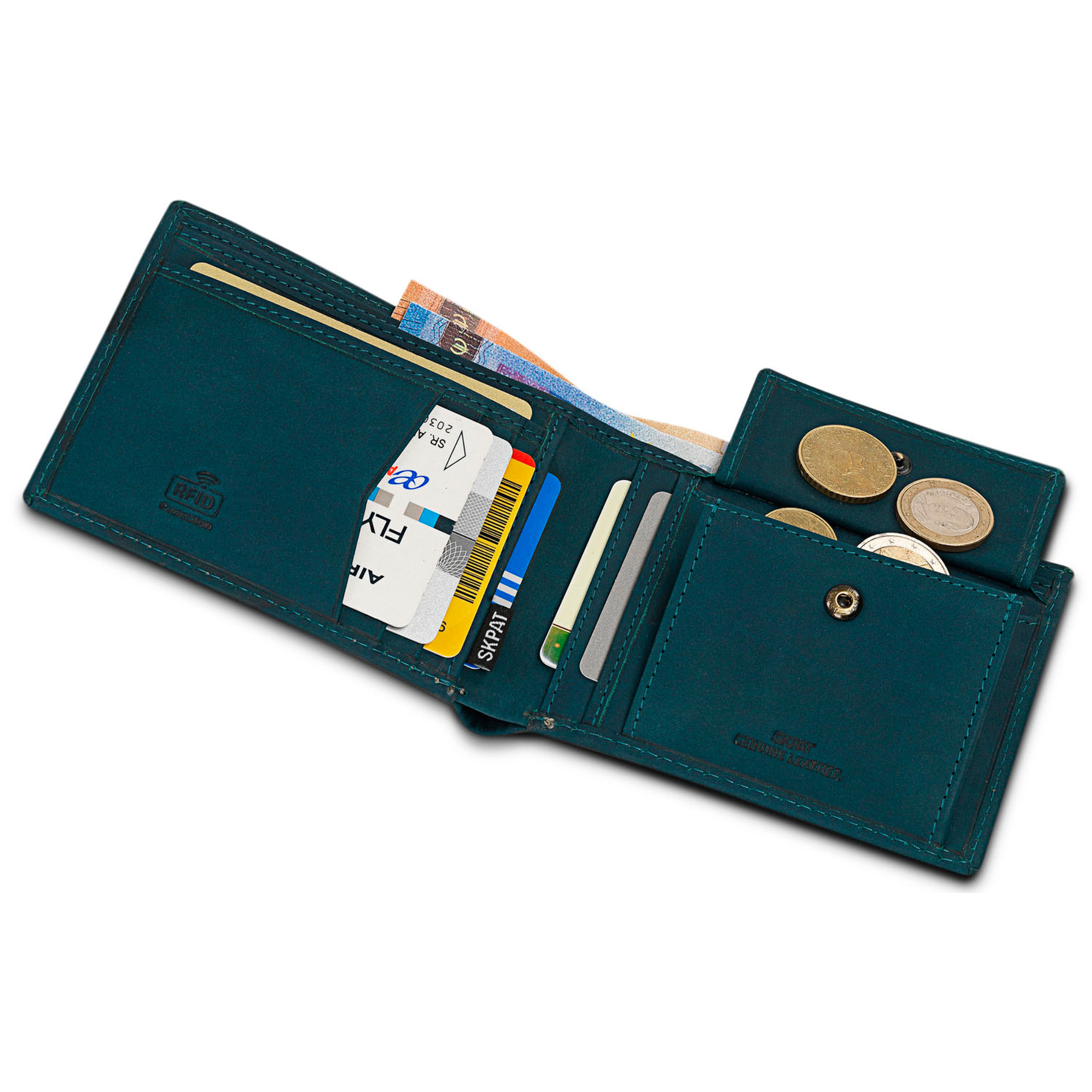 Cartera Hombre Piel Skpat Vintage Azul