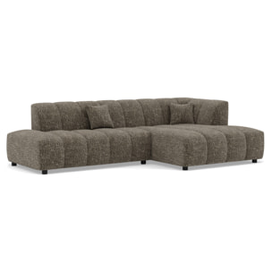 Curtis - canapé d'angle droit 4 places sans accoudoir en tissu texturé - Vert Olive