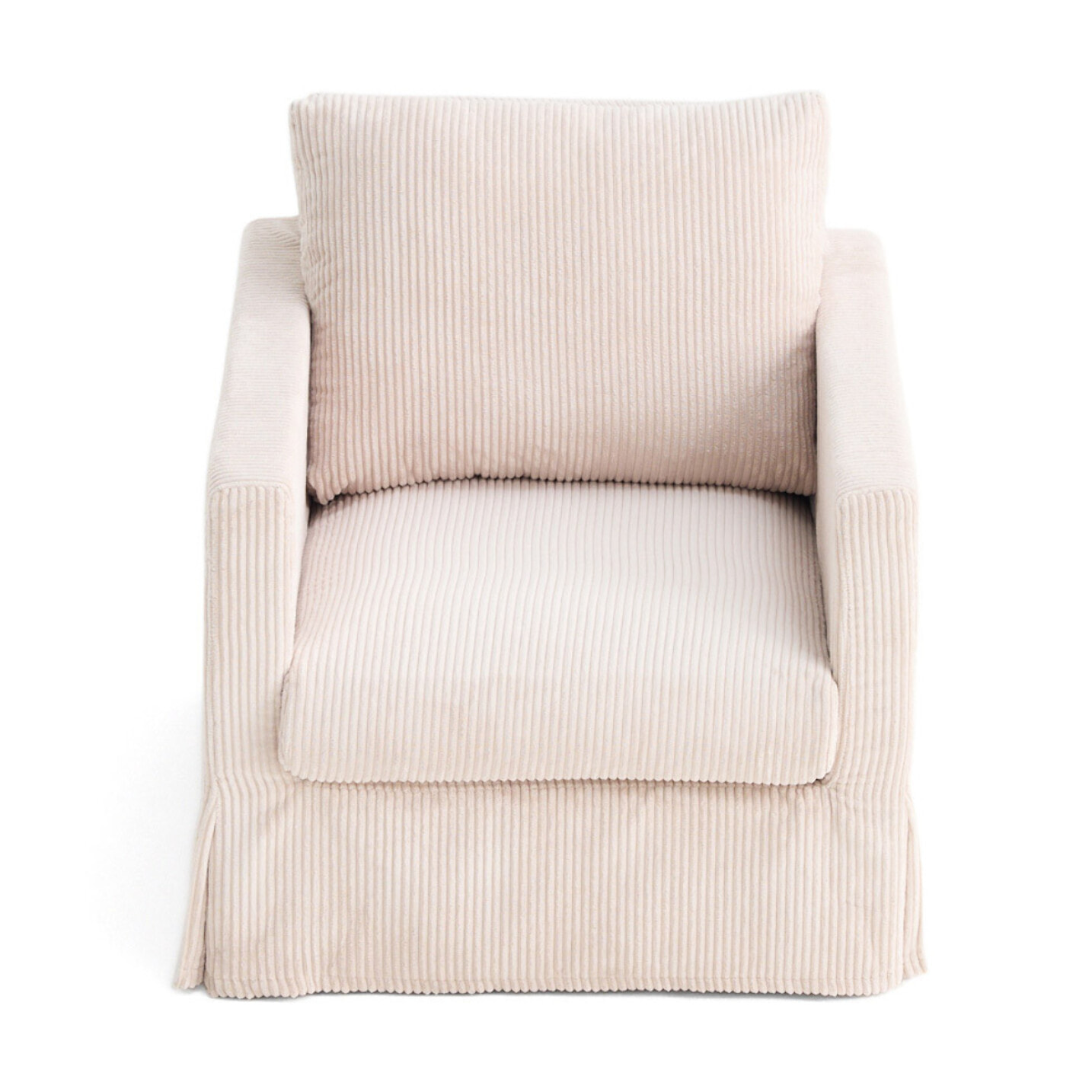 Serena - fauteuil déhoussable en velours côtelé - Beige