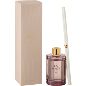 J-Line Bâtonnets parfumés Rose Waltz - verre - rose