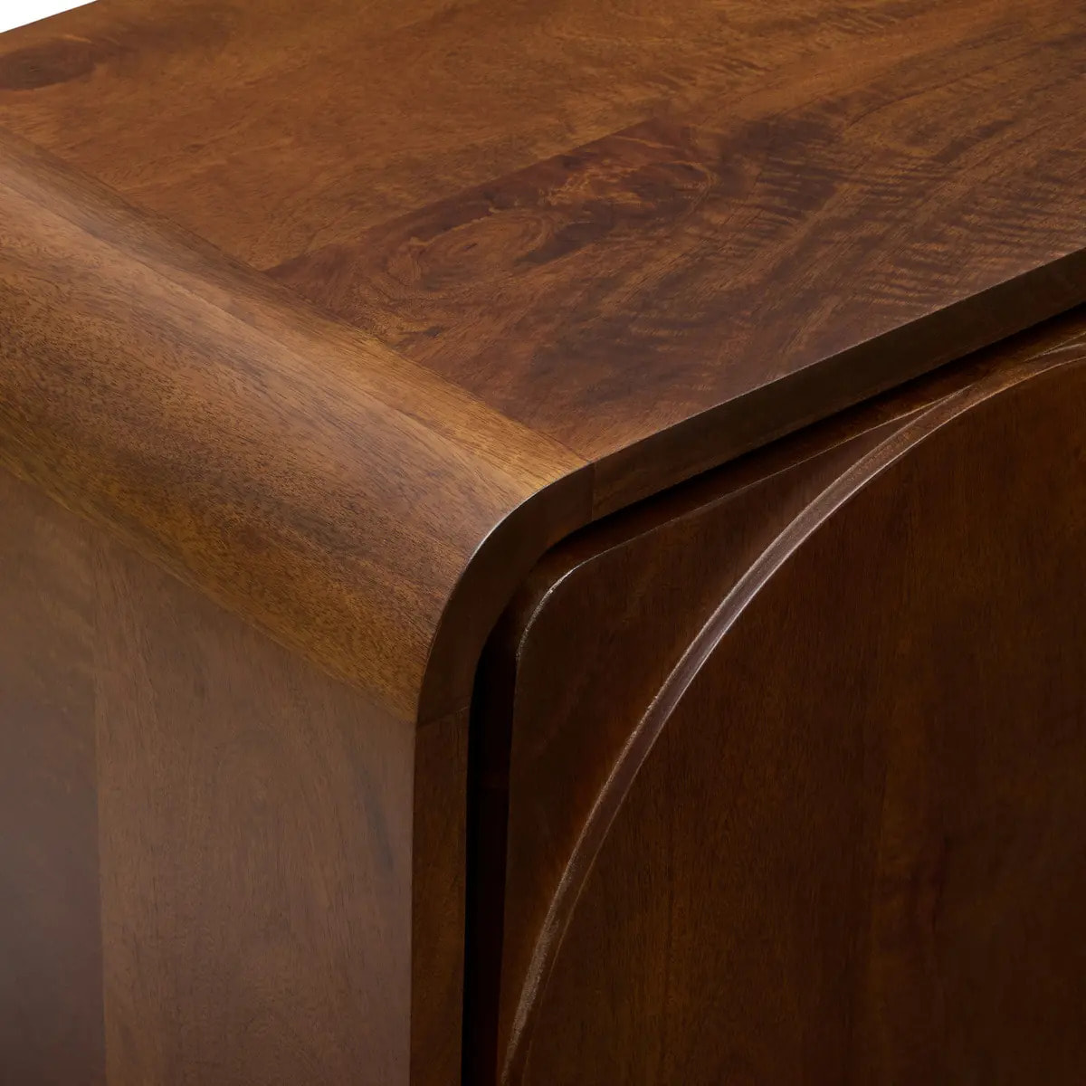 Buffet Shelty rectangulaire 70x160cm 3 portes marron