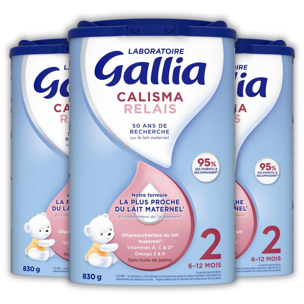 3 Boîtes de Lait en poudre Calisma Relais 2ème âge (3x830g) - Gallia de 6 à 12 Mois