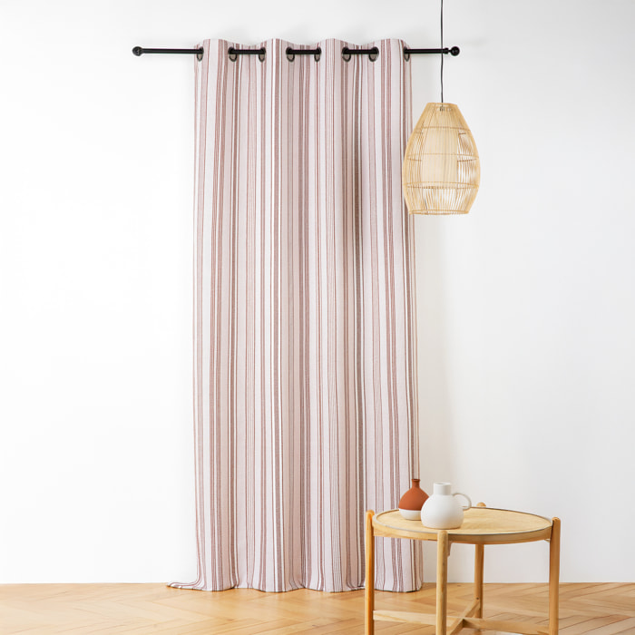 Rideau extérieur déperlant rayé - Orange corail