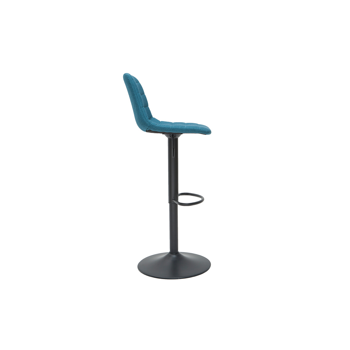 Tabourets de bar réglables en tissu et métal bleu canard (lot de 2) SAURY