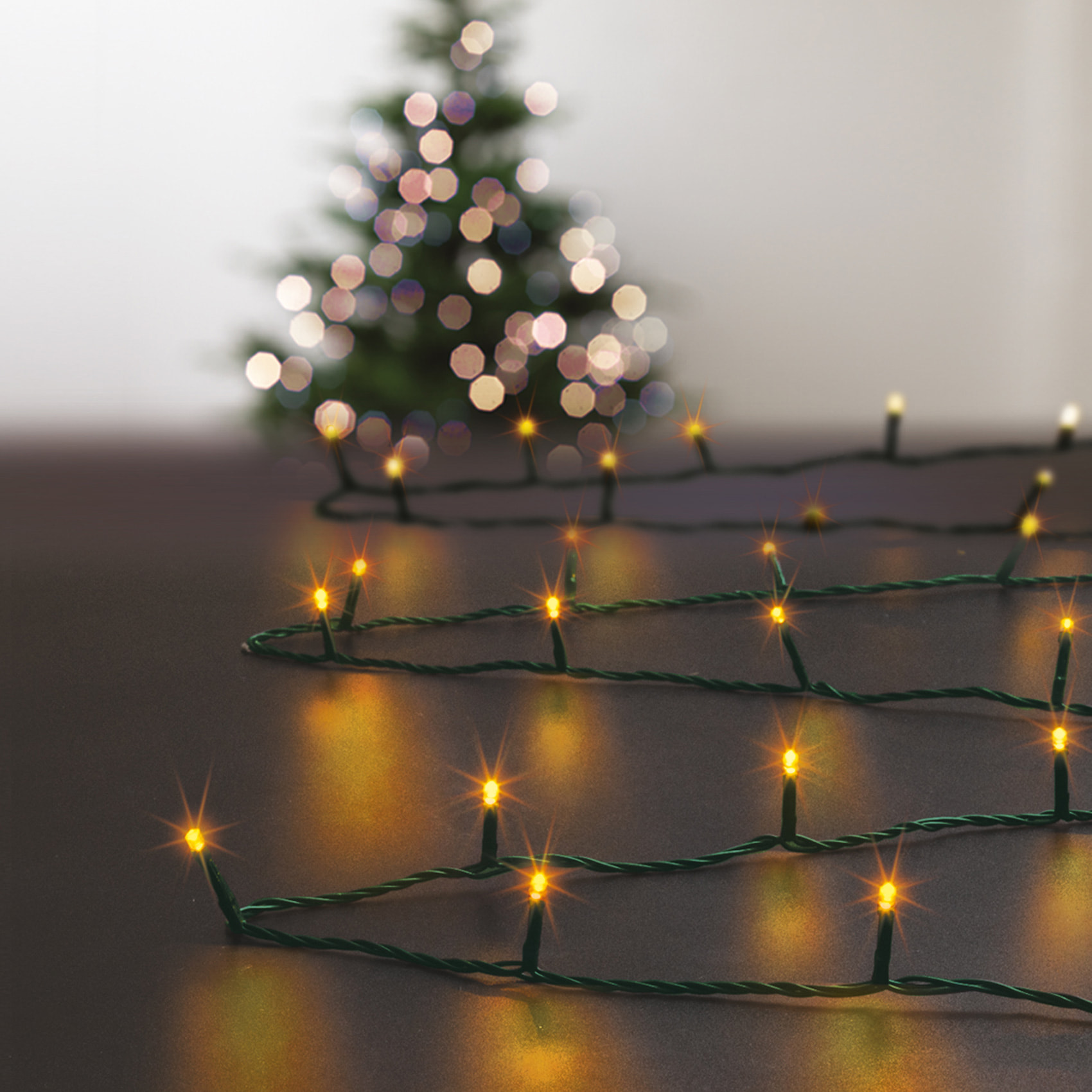 Guirlande de Noël inter/ext à leds - Doré