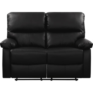 Canapé relax "Lincoln" - 147 x 89 x 103 cm - 2 places - Noir