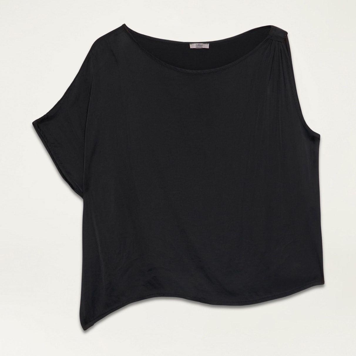 Oltre - Blusa asimmetrica in raso - Nero