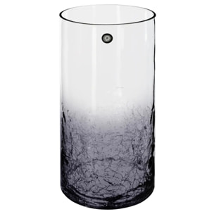 Vase cylindre verre craquelé H30cm