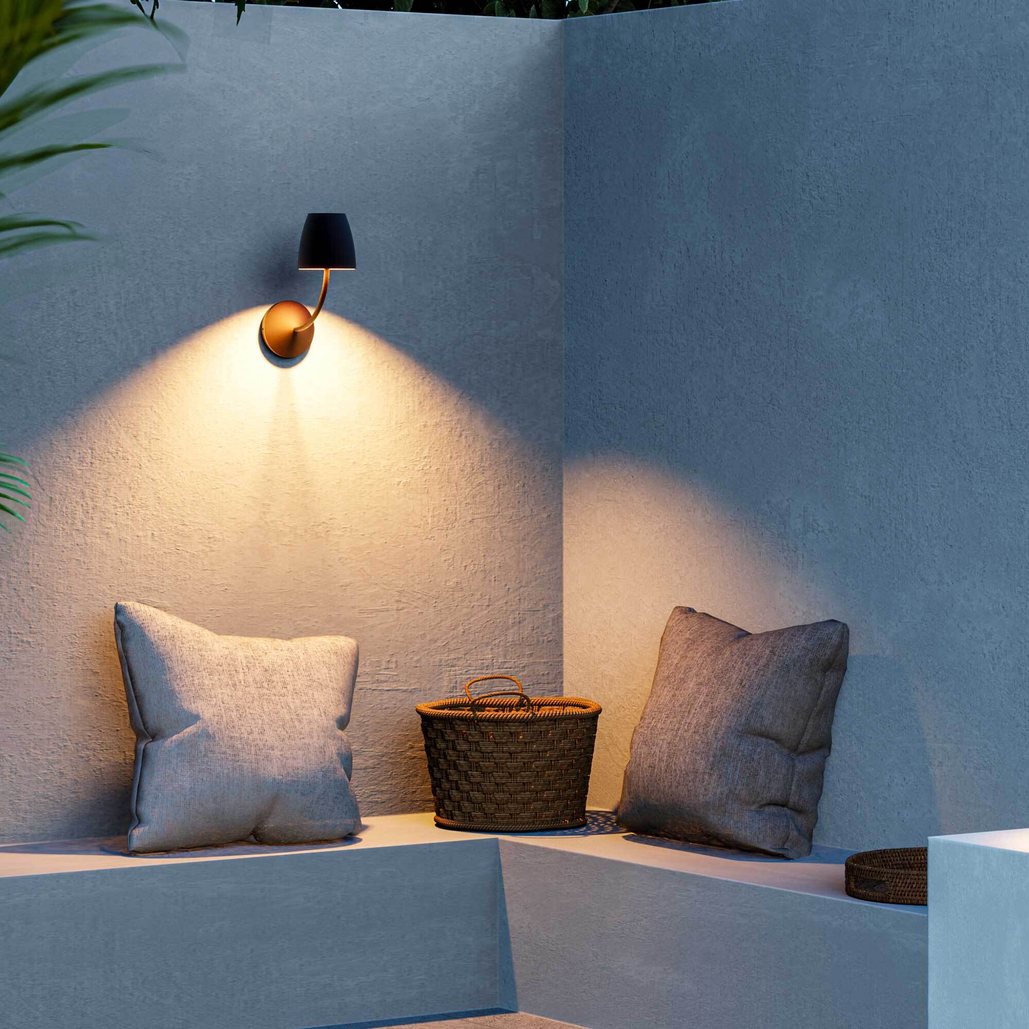 FORLIGHT Eclipta II aplique marrón con luz led blanco cálido 3000K