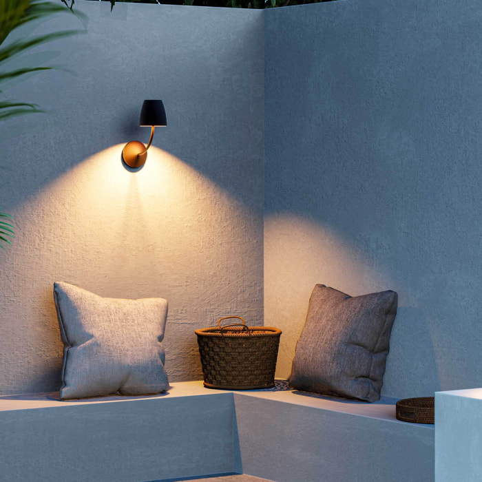 FORLIGHT Eclipta II aplique marrón con luz led blanco cálido 3000K