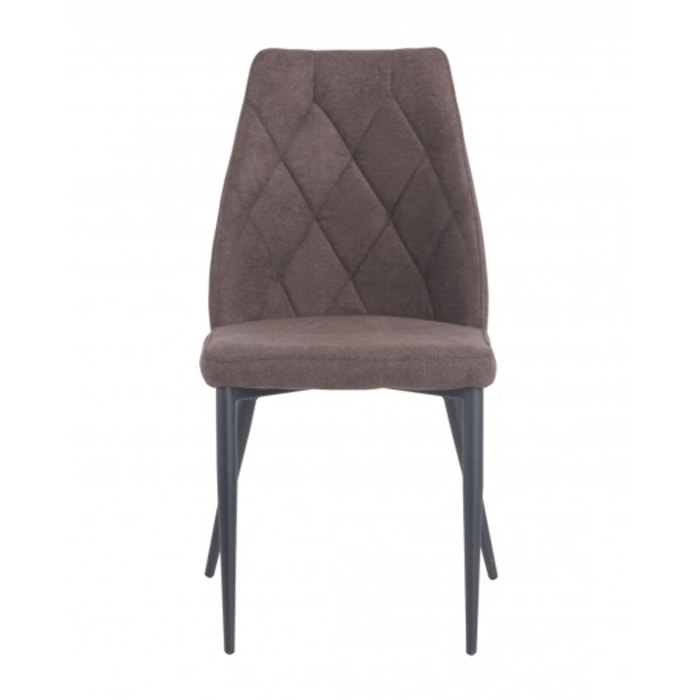 Chaise en tissu capitonné avec piètement métal noir - TOMEN