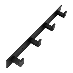 Appendiabiti da parete minimal a 4 ganci nero