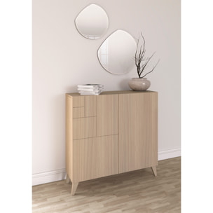 Zapatero Bergen melamina nogal claro patas nogal claro 87x90x27 cm