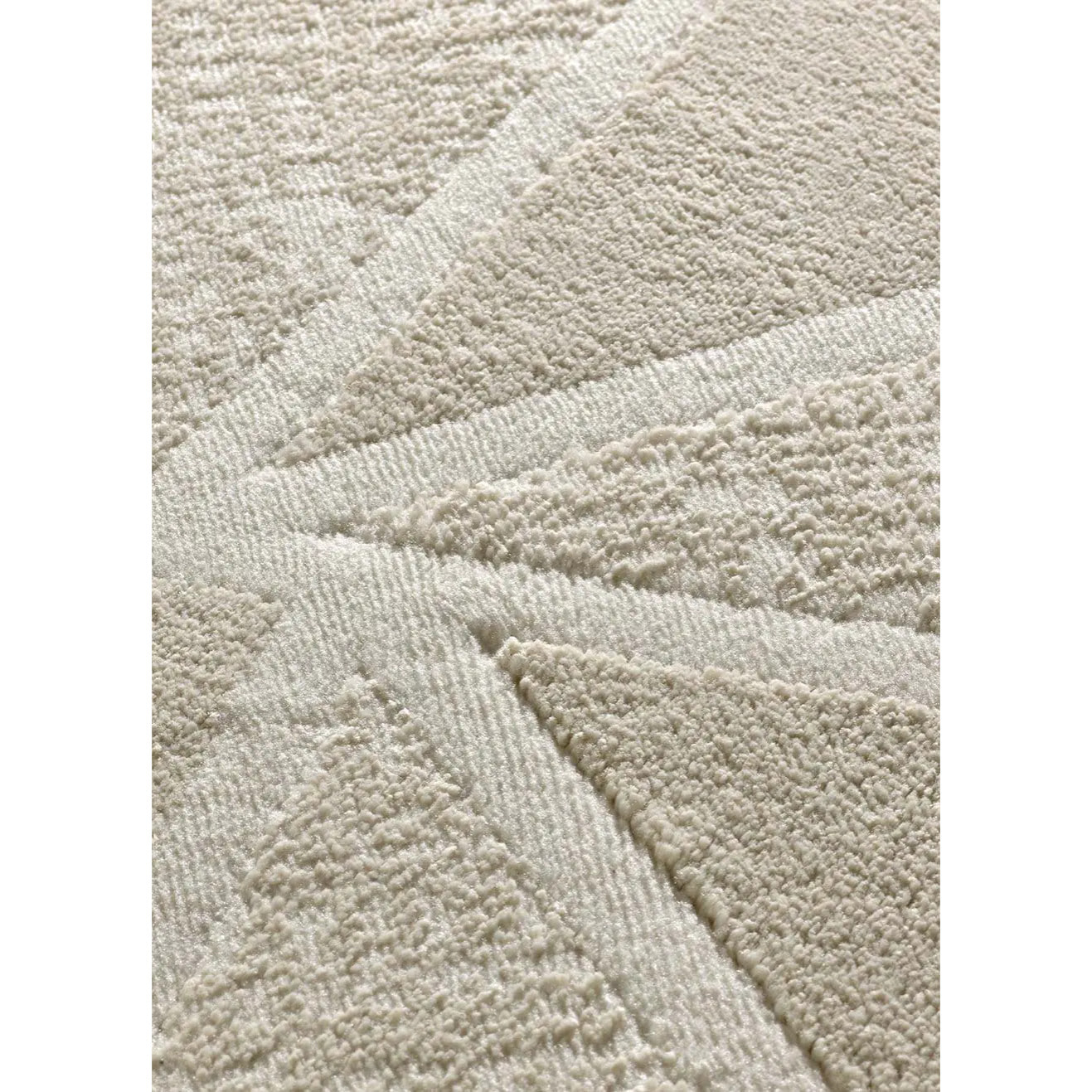 SENSATION Alfombra con motivos geométricos en relieve en blanco, varias medidas disponibles.