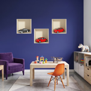 Stickers muraux 3D | Sticker Mural Autocollant effet 3D voitures - Stickers adhésifs 3D Chambre Salon Trompe l'oeil