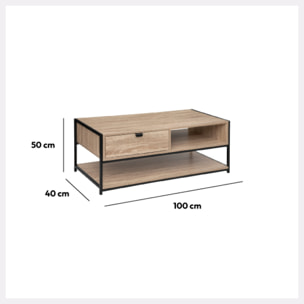 Table basse Effet chêne naturel Aliaj