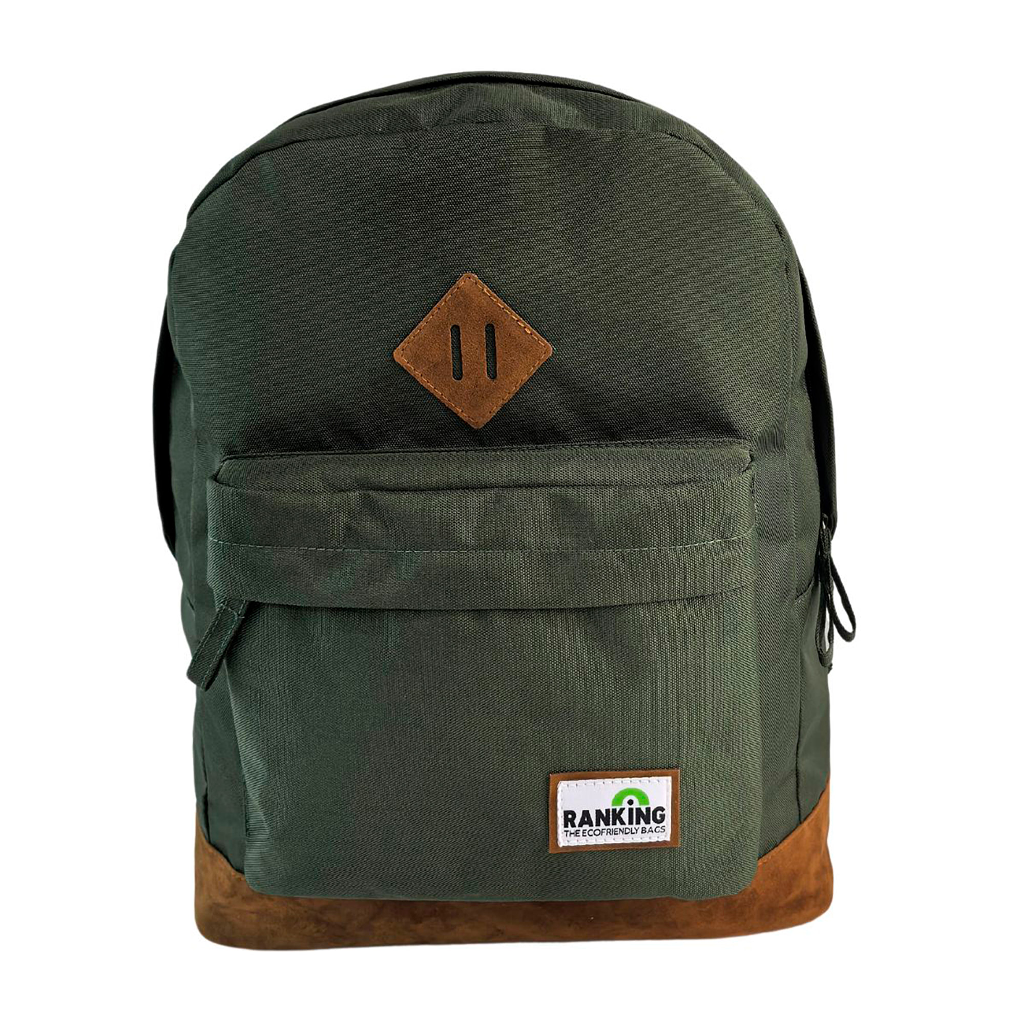 Mochila Americano Ranking Verde Olivo. Compartimento portalaptop. Espaldera acolchada.