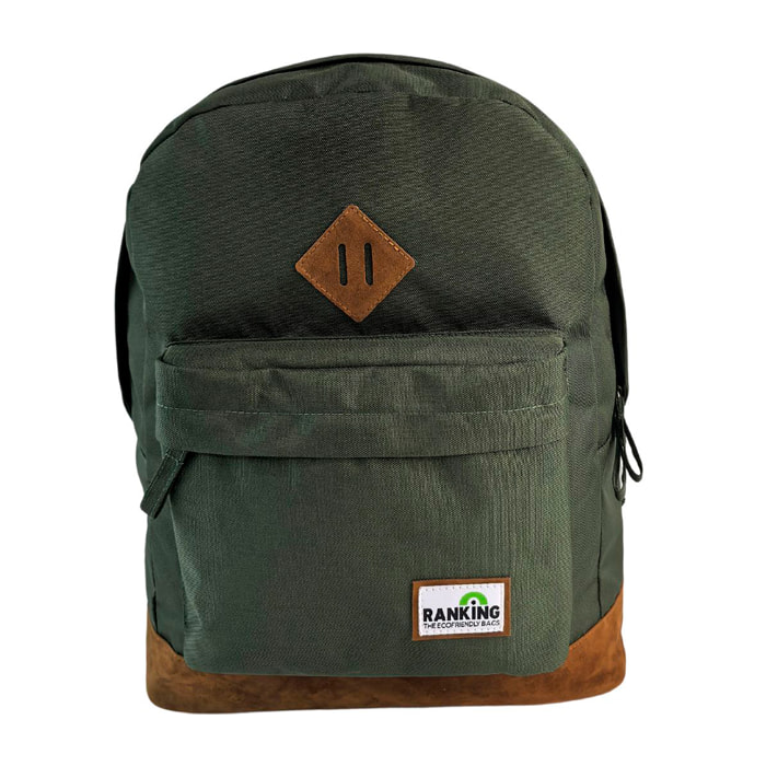 Mochila Americano Ranking Verde Olivo. Compartimento portalaptop. Espaldera acolchada.