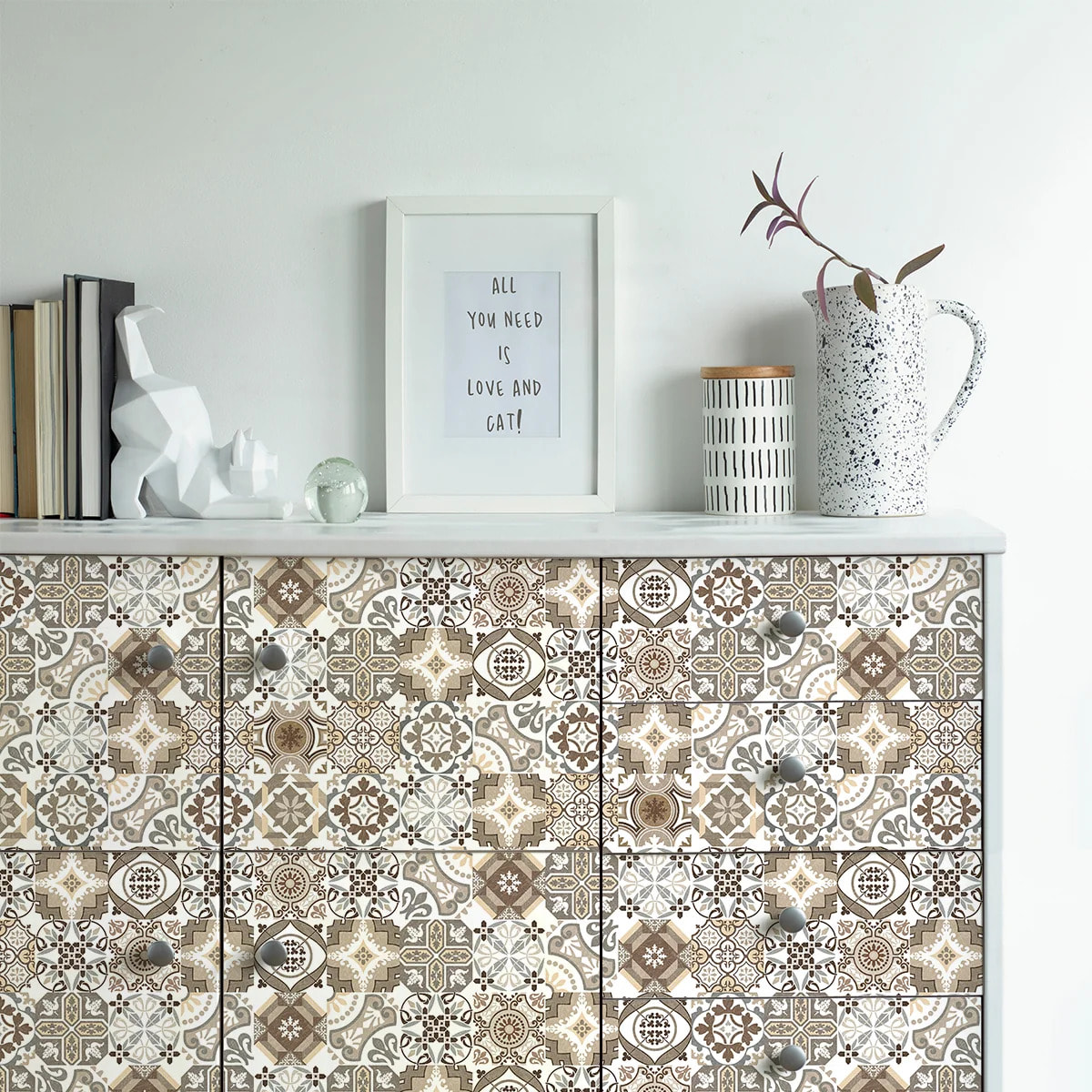 Sticker carrelage - Ambiance Sticker - 60 CARREAUX DE CIMENT MEUBLE AUTHENTIQUES SEFORIA - 20x20cm
