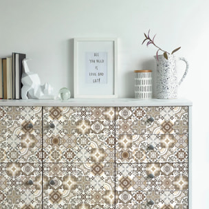 Sticker carrelage - Ambiance Sticker - 60 CARREAUX DE CIMENT MEUBLE AUTHENTIQUES SEFORIA - 20x20cm