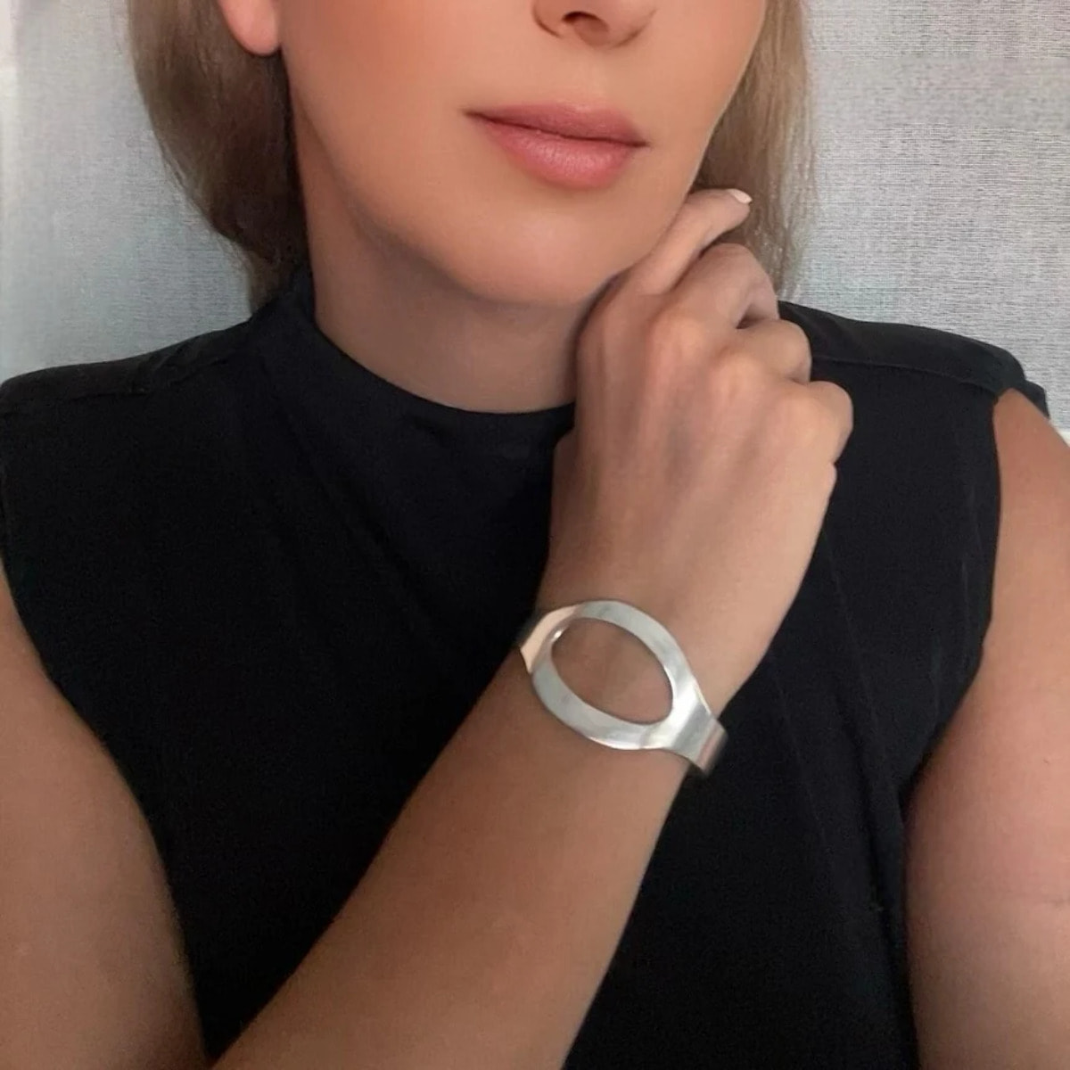 Pulsera brazalete Oraculo latón en plata 10µ diseño Gloria Mago