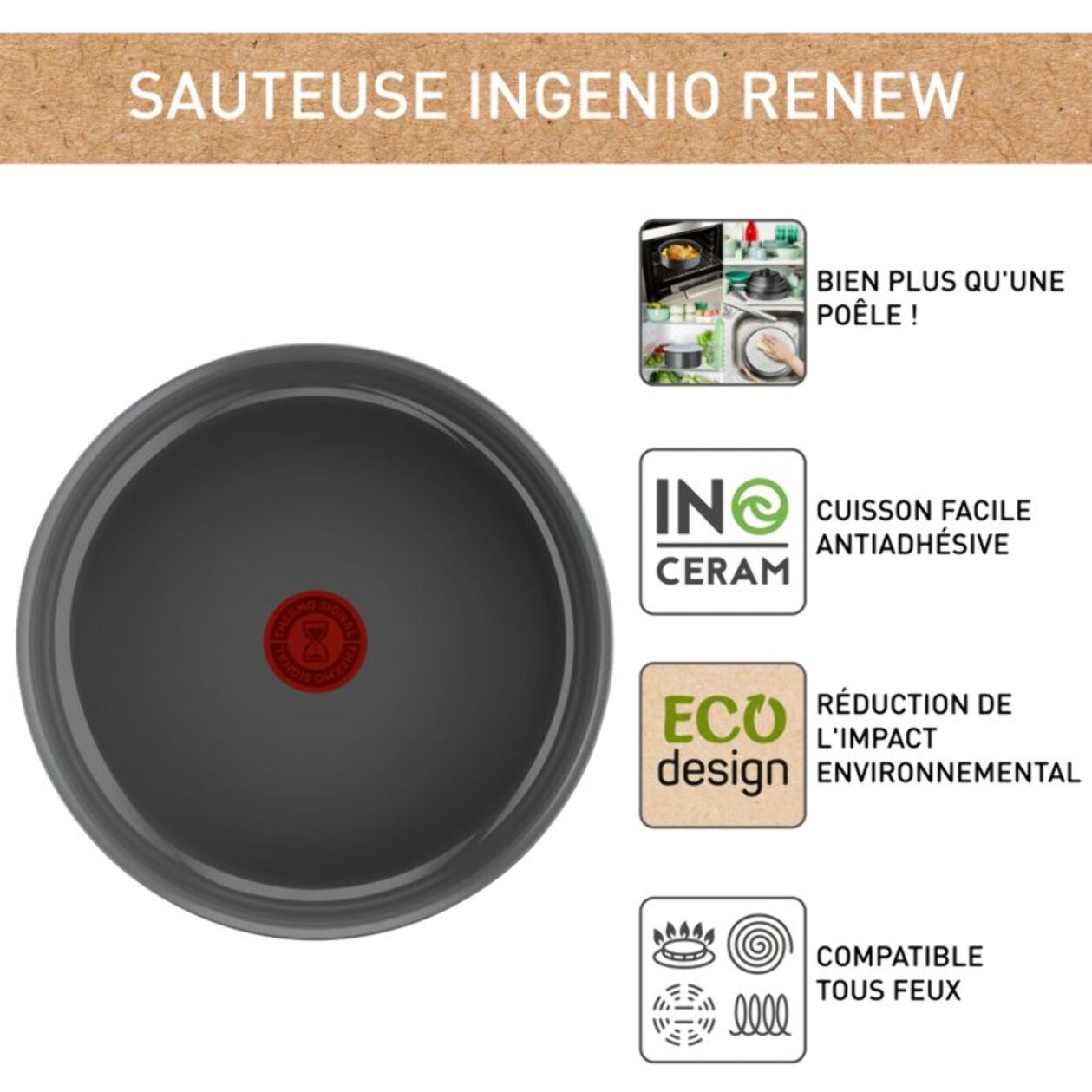 Sauteuse TEFAL Ingenio Renew 24cm L2603502