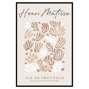 Affiche encadrée feuilles abstraites matisse Affiche + cadre en métal - Noir