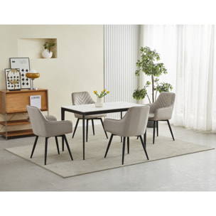 Sedia girevole Nana360 in velluto beige scuro