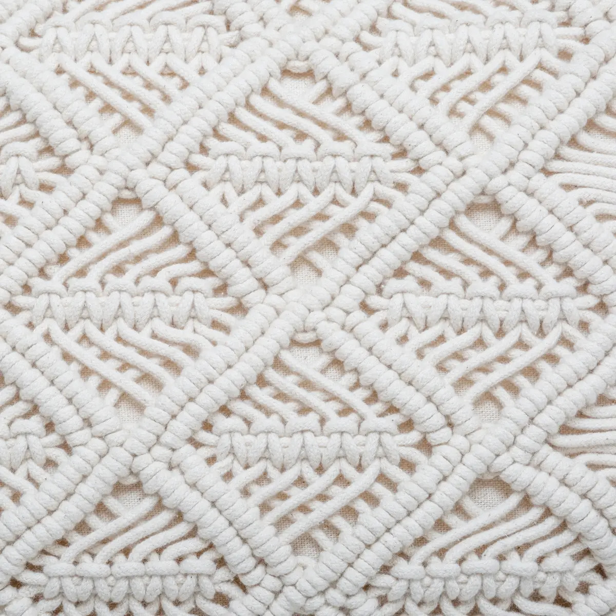 Coussin "Macramé" blanc ivoire 30x50cm