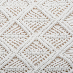 Coussin "Macramé" blanc ivoire 30x50cm