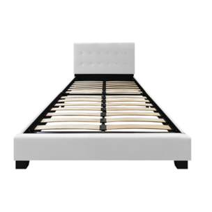 Ensemble lit matelas et sommier 160x200 cm en simili blanc - BIANCA